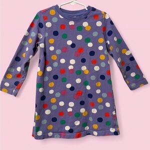 Hanna Andersson Purple Long Sleeve T Shirt Dress with Rainbow Dots | Sz 4